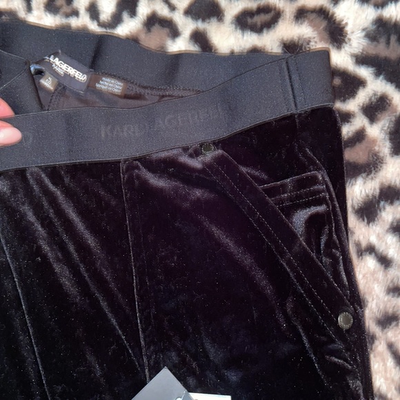 NWOT Karl Lagerfeld velvet stretchy pants-leggings - Picture 8 of 9
